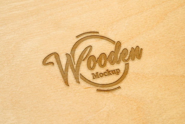Close Up On Wooden Logotype Mockup Psd