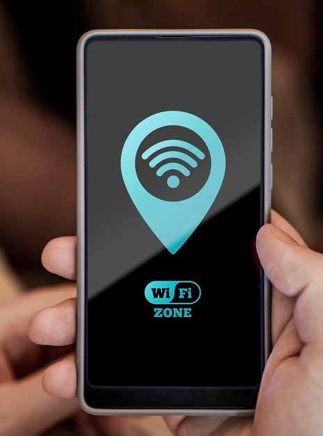 Close-Up Person Holding Phone With 5G Connectivity Psd