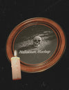 Close-Up Round Mock-Up Frame And Candle Psd