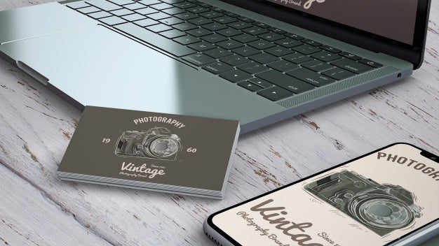 Close Up Stationery Mockup With Photography Concept Psd