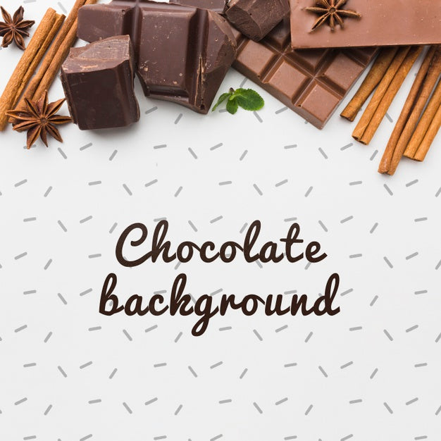 Close-Up Sweet Chocolate With White Background Mock-Up Psd