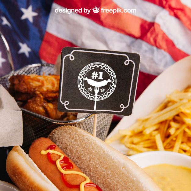 Close Up View Fast Food Mockup Psd