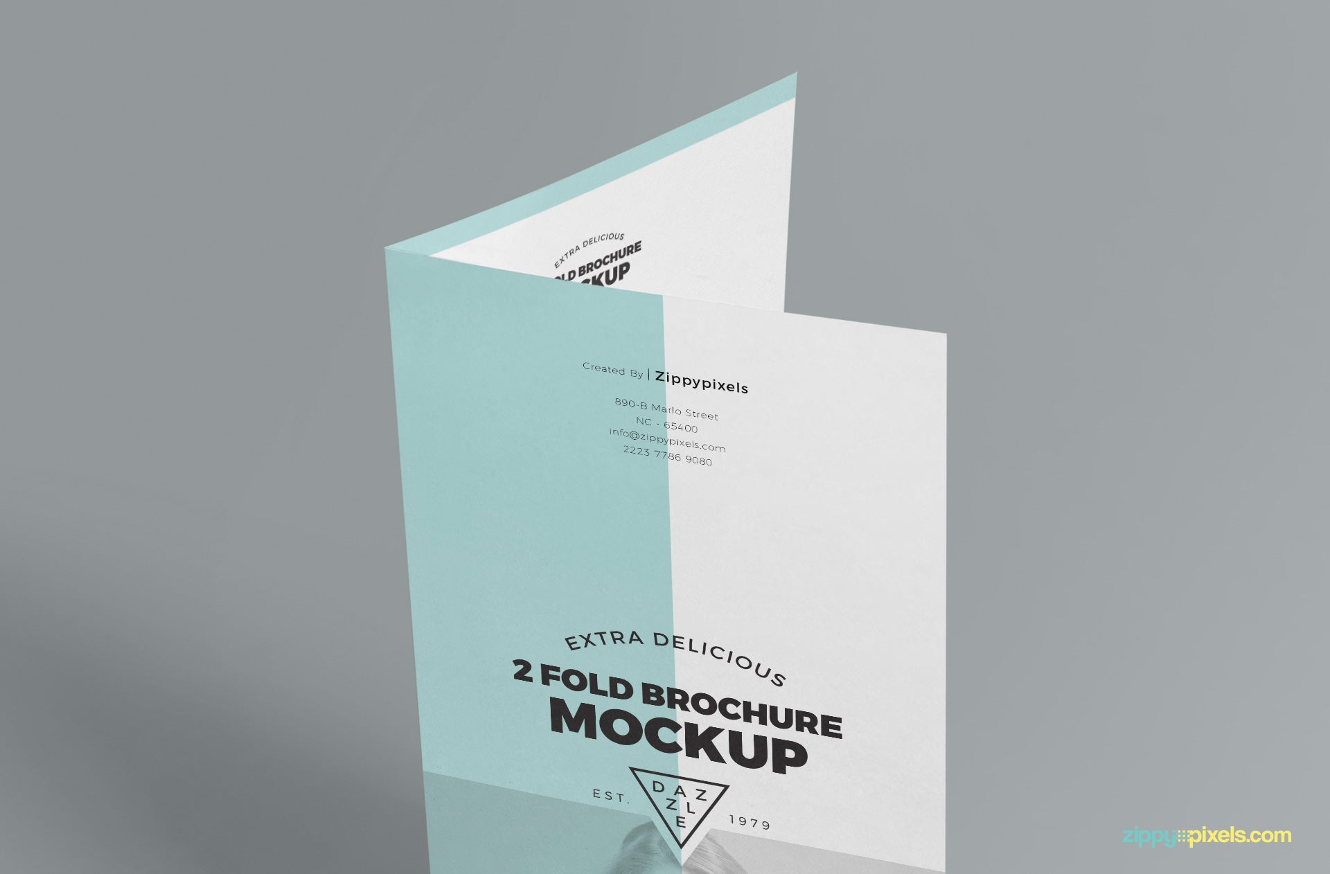 Slick 2 Fold Brochure Mockup PSD