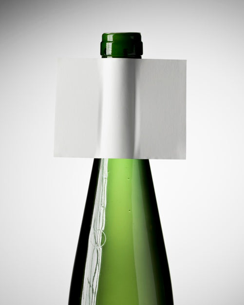 Close Up Wine Bottle Label Mock Up Psd