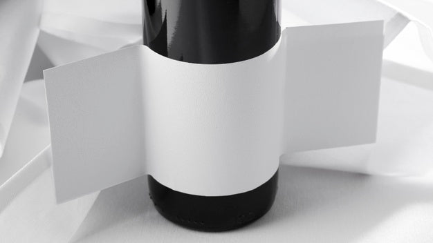 Close Up Wine Bottle Label Mock Up Psd