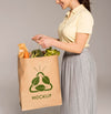 Close Up Woman Holding Bag With Vegetables Psd