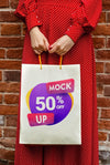 Close-Up Woman Holding Bags With Discount Psd
