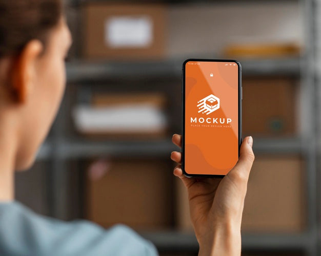 Close Up Woman Holding Smartphone Psd