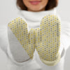 Close Up Woman Presenting Gloves Psd