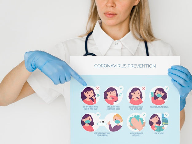 Close-Up Woman With Covid19 Prevention Psd