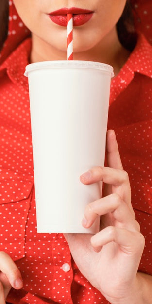 Close Up Woman With Drink Psd