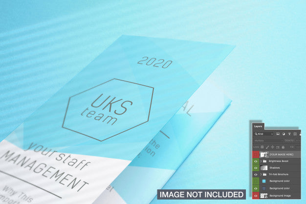 Closed Tri-Fold Flyer Mockup Psd