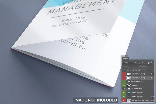 Closed Tri-Fold Flyer Mockup Psd