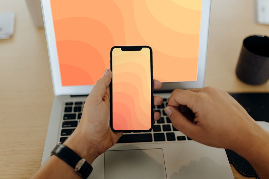 Closeup Of A Man Using A Mobile Phone