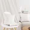 Closeup Of White Pillowcase On A Modern Chair Mockup Psd