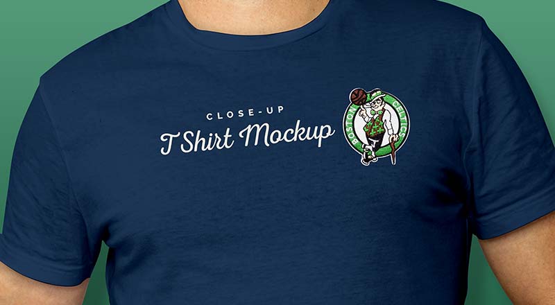 Closeup T-Shirt Mockup Psd