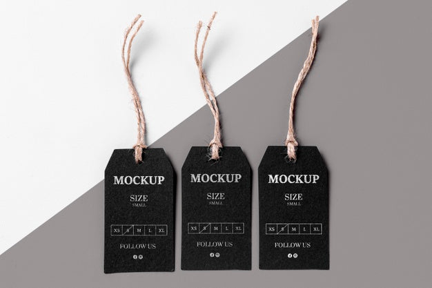 Clothing Black Size Tag Mock-Up Psd