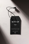 Clothing Black Size Tag Mock-Up With Shadows Psd