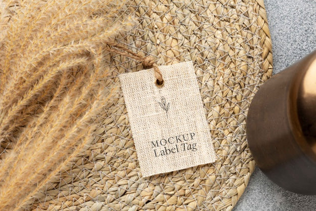 Clothing Label Mock-Up With Jute Pad Psd