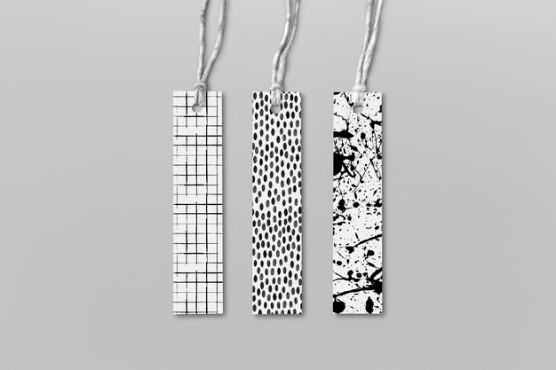 Clothing Label Mockups Psd With Ink Brush Pattern Psd