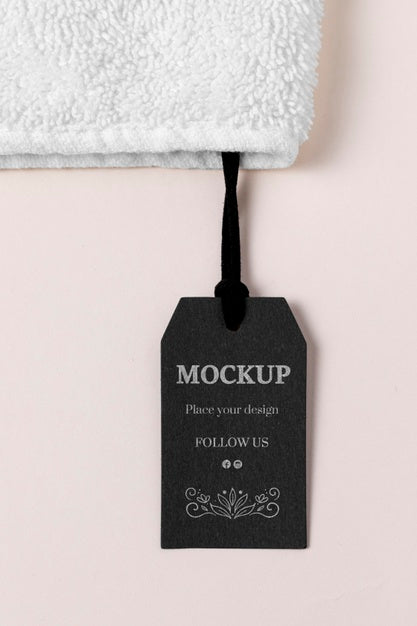 Clothing Mock-Up Tag And White Towel Psd