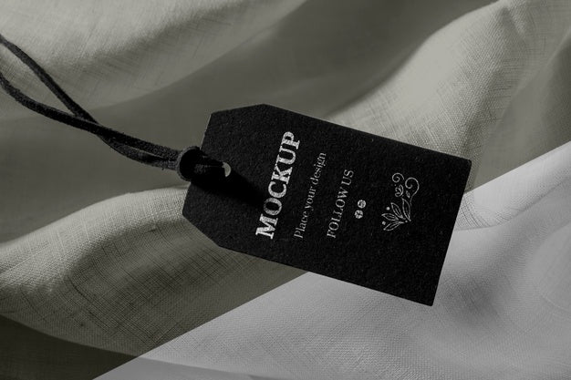 Clothing Mock-Up Tag On Soft Fabric Psd