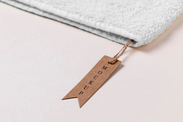 Clothing Mock-Up Tag On Soft Towel Fabric Psd