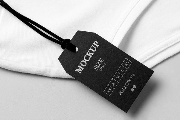 Clothing Size Black Mock-Up High View And White Towel Psd