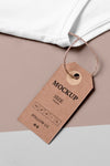 Clothing Size Cardboard Mock-Up High View And White Towel Psd