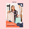 Clothing Store Poster With Woman Holding Paper Bags Psd