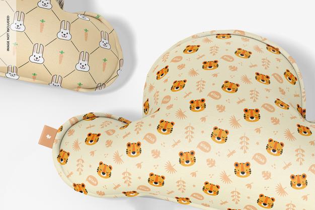 Cloud Pillows Mockup, Close-Up Psd