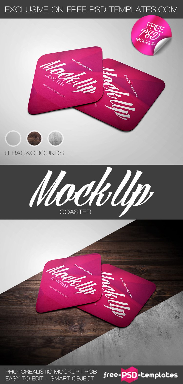 Coaster Mock-Up In Psd