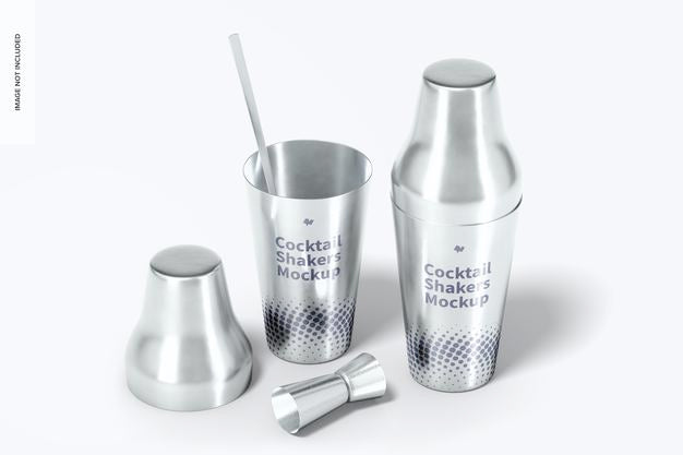 Cocktail Shakers Set Mockup Psd