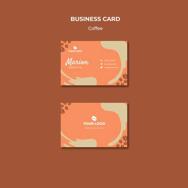 Coffe Concept Business Card Mock-Up Psd
