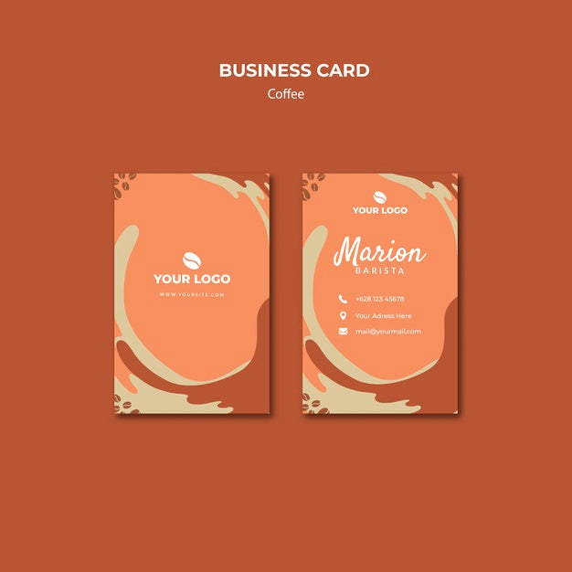 Coffe Concept Business Card Mock-Up Psd