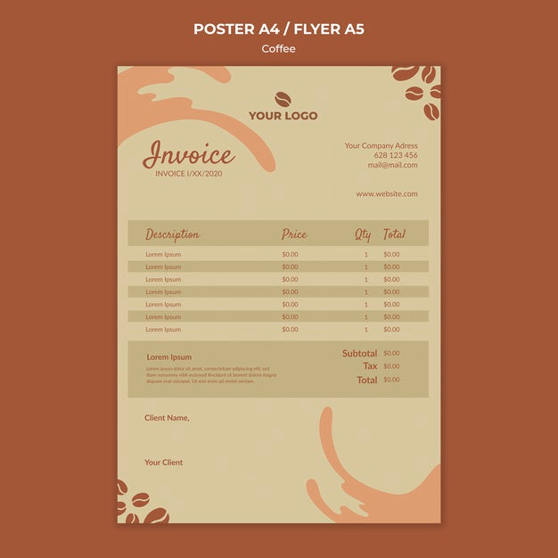 Coffe Concept Flyer Mock-Up Psd