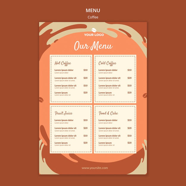 Coffe Concept Menu Mock-Up Psd