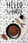 Coffee And Hello Winter Message Psd