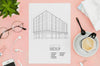 Coffee And Top View Architecture Outdoors Mock-Up Psd