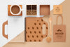 Coffee Beans And Branding Items Top View Psd