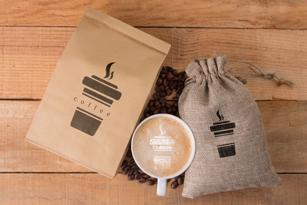 Coffee Beans With Mug Beside Psd