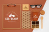 Coffee Branding Concept Above View Psd