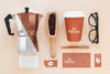 Coffee Branding Elements Top View Psd