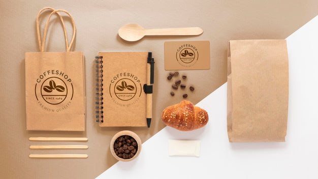 Coffee Branding Items Above View Psd