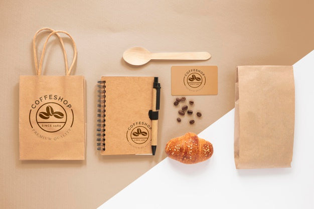 Coffee Branding Items Flat Lay Psd
