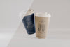 Coffee Branding With Cups Levitating Psd