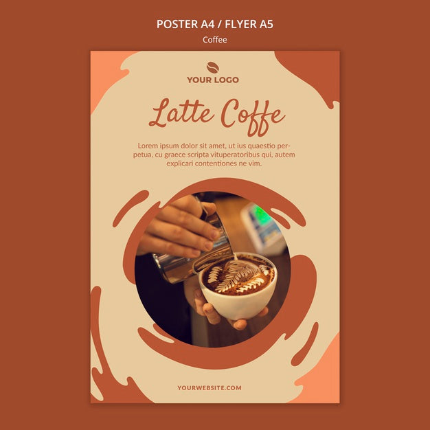 Coffee Concept Flyer Mock-Up Psd