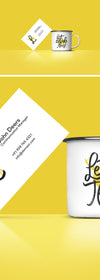 Business Card And Coffee Cup Mockup