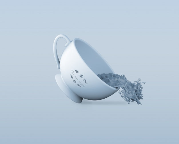 Coffee Cup With Pouring Liquid Psd