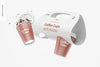 Coffee Cups With Holder Mockup, Floating Psd